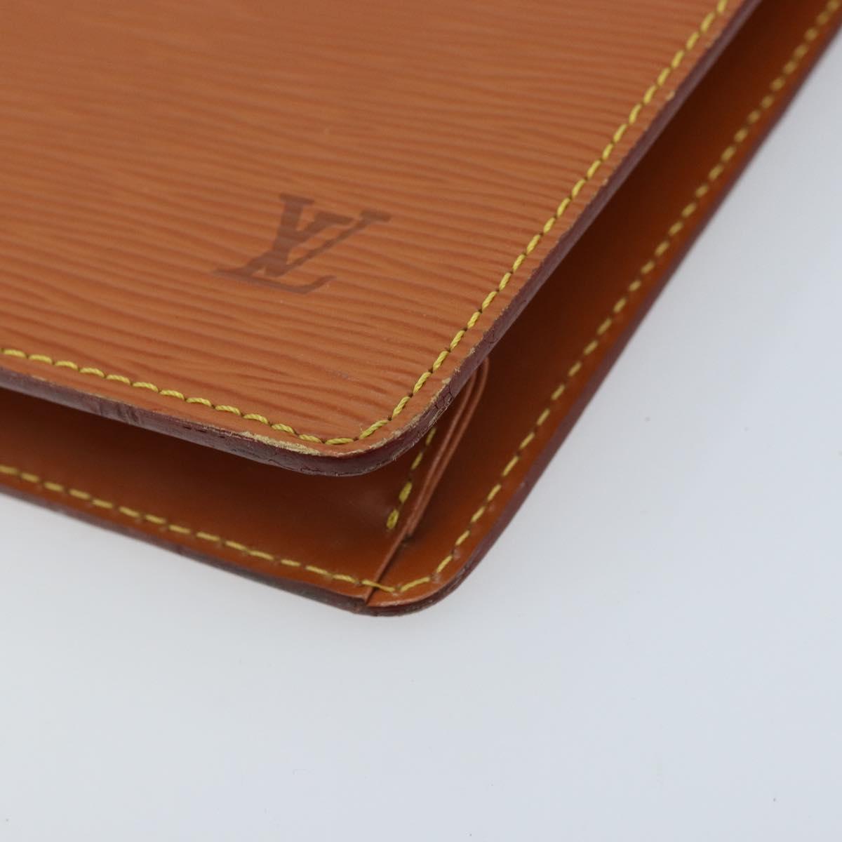 LOUIS VUITTON Epi Pochette Homme Bag Brown Zipangu Gold M52528 LV Auth ka3156