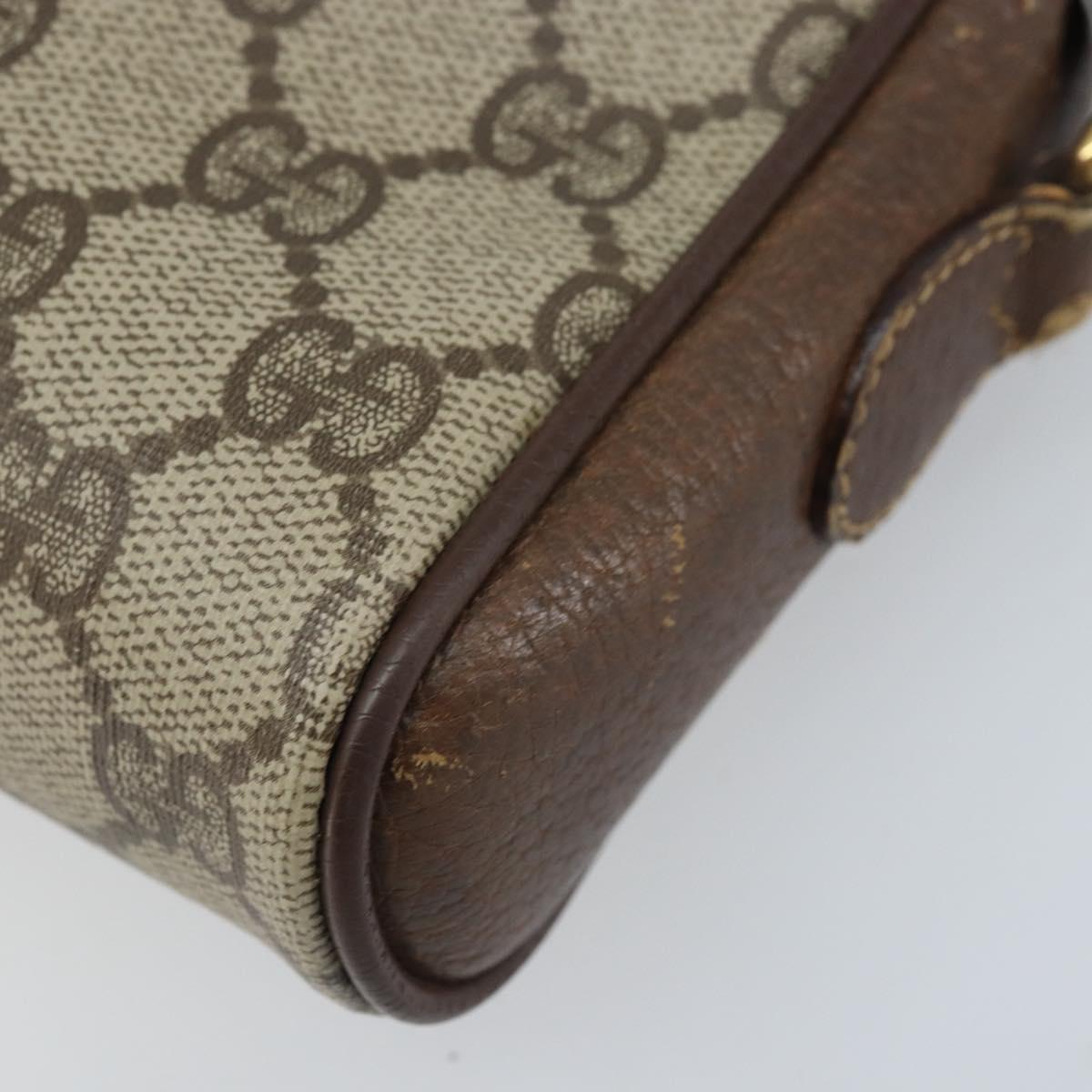 GUCCI GG Supreme Web Sherry Line Shoulder Bag PVC Beige 116 02 089 Auth ka3157