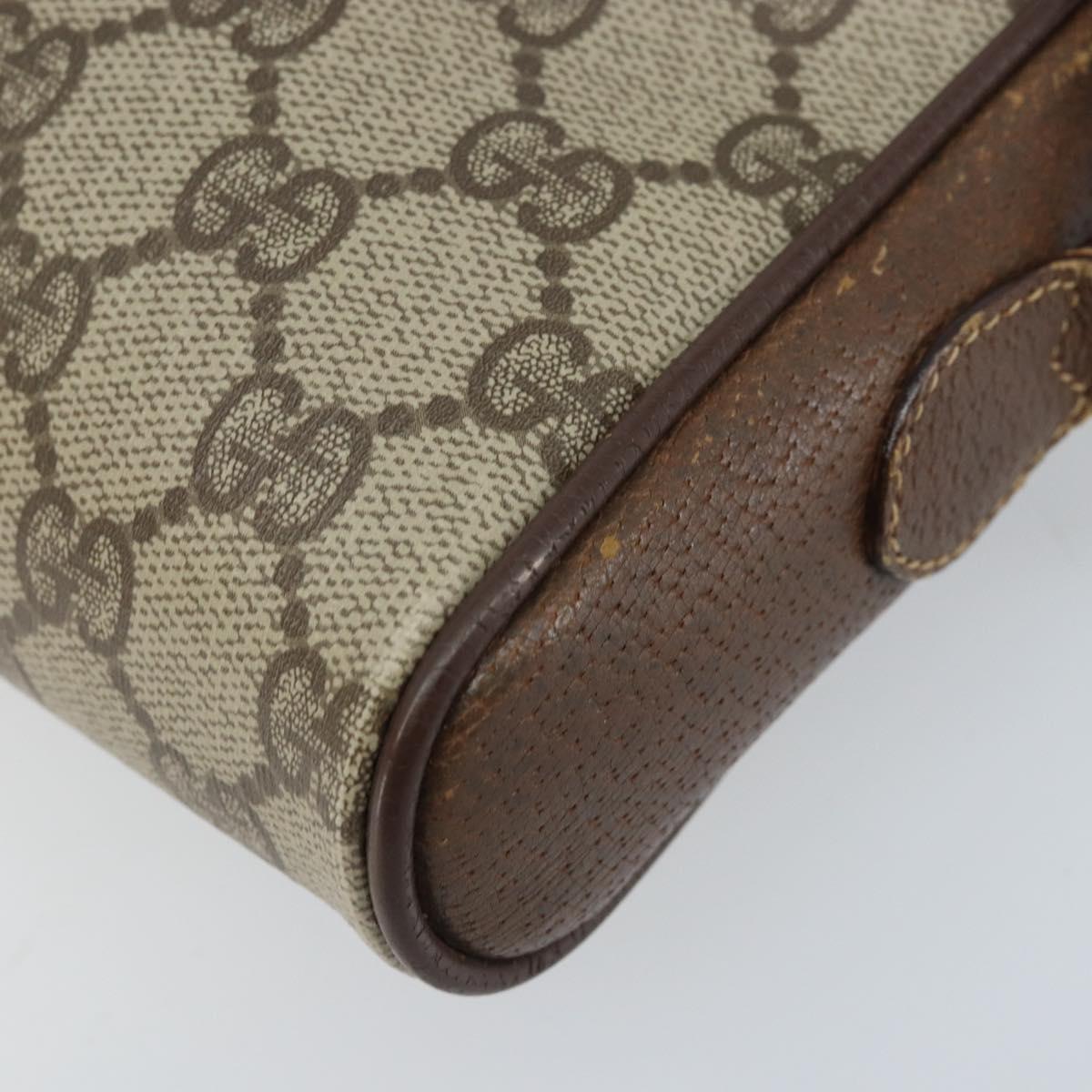 GUCCI GG Supreme Web Sherry Line Shoulder Bag PVC Beige 116 02 089 Auth ka3157