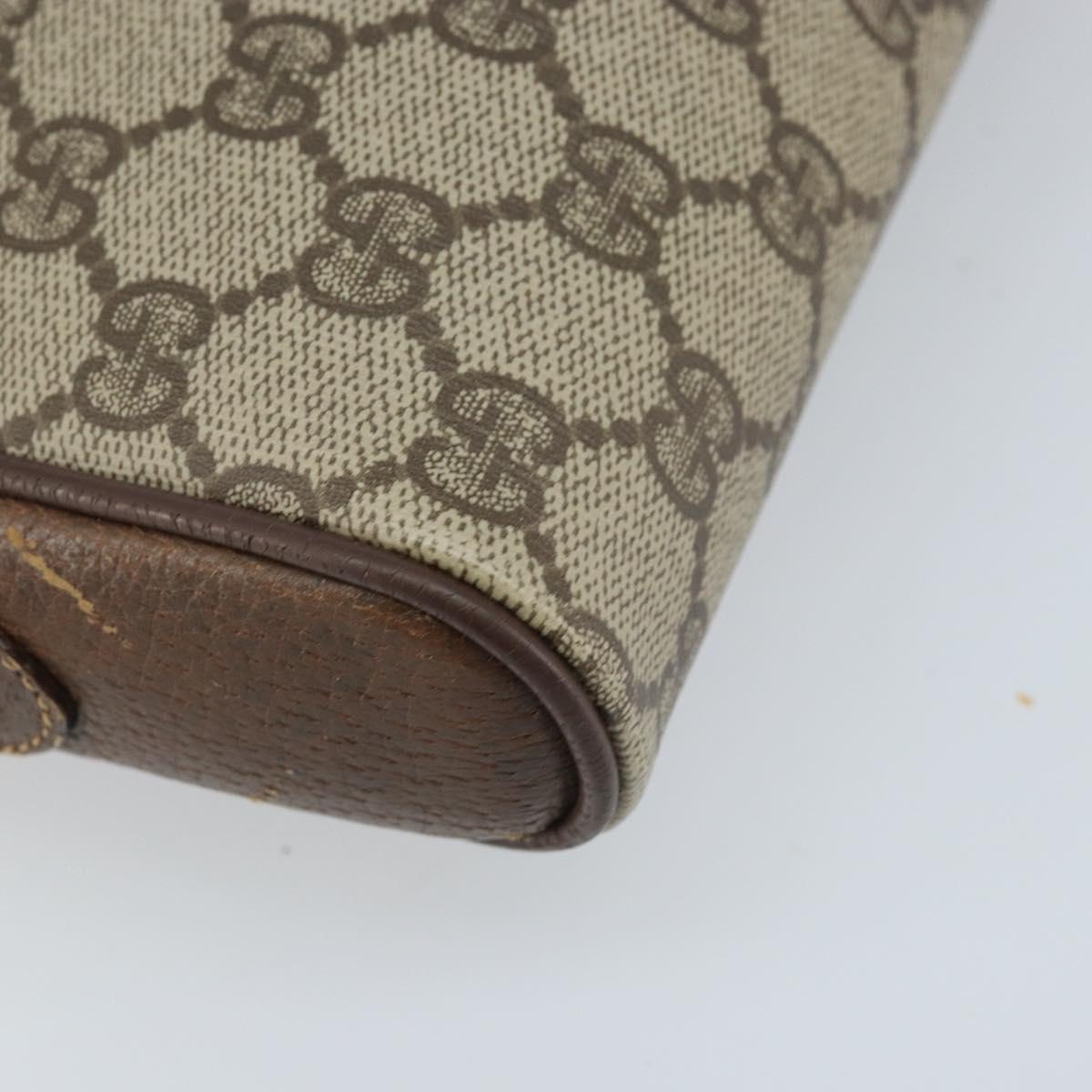 GUCCI GG Supreme Web Sherry Line Shoulder Bag PVC Beige 116 02 089 Auth ka3157