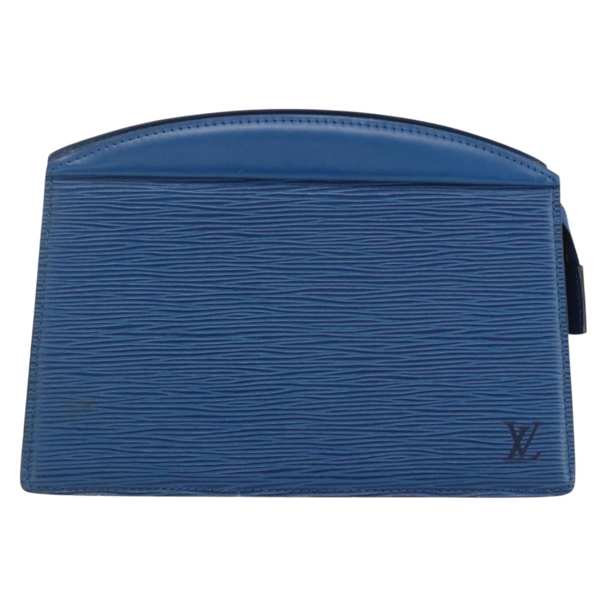 LOUIS VUITTON Epi Trousse Crete Pouch Blue M48405 LV Auth ka3162