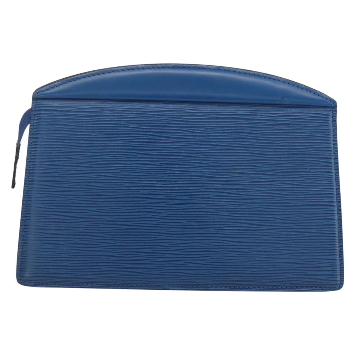 LOUIS VUITTON Epi Trousse Crete Pouch Blue M48405 LV Auth ka3162