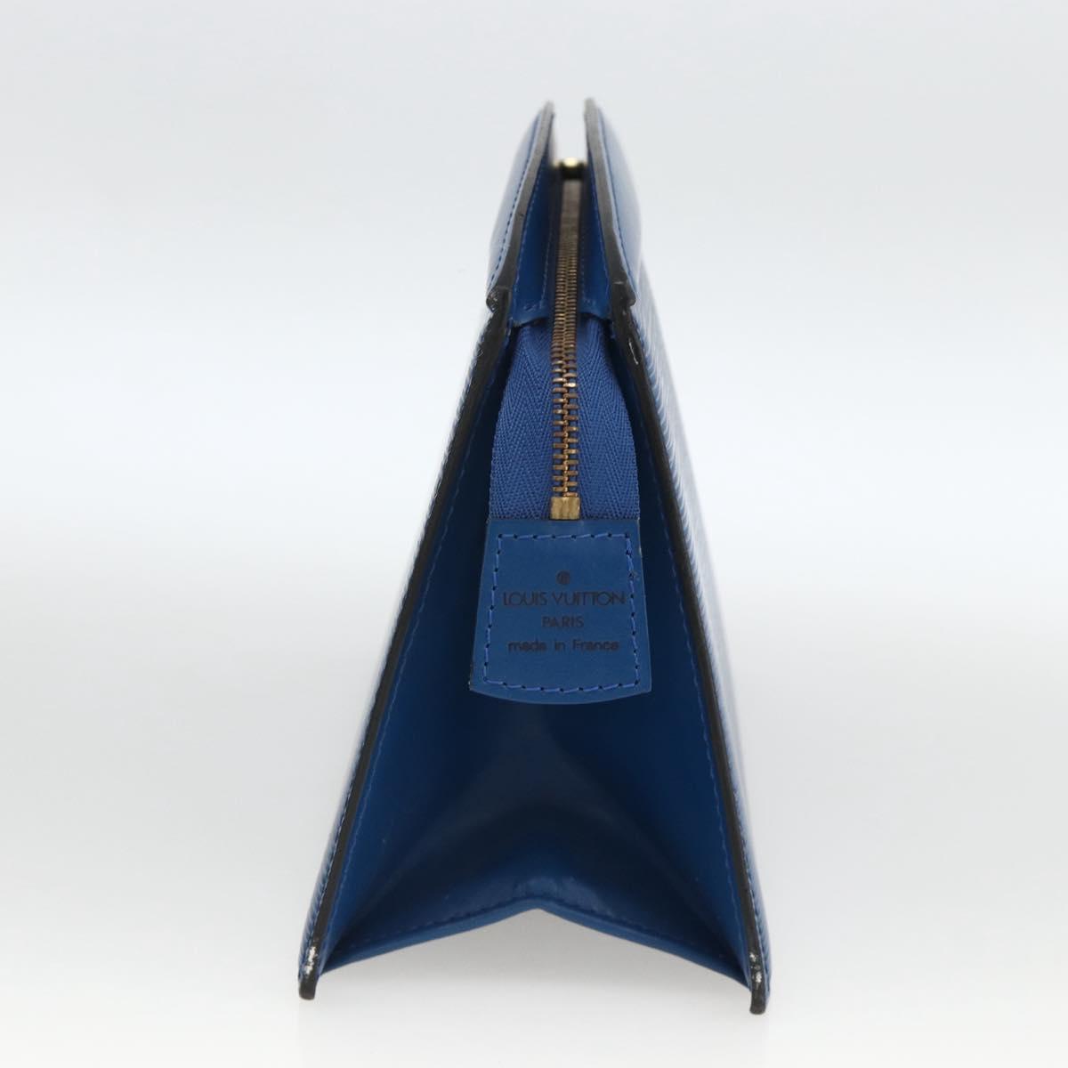 LOUIS VUITTON Epi Trousse Crete Pouch Blue M48405 LV Auth ka3162