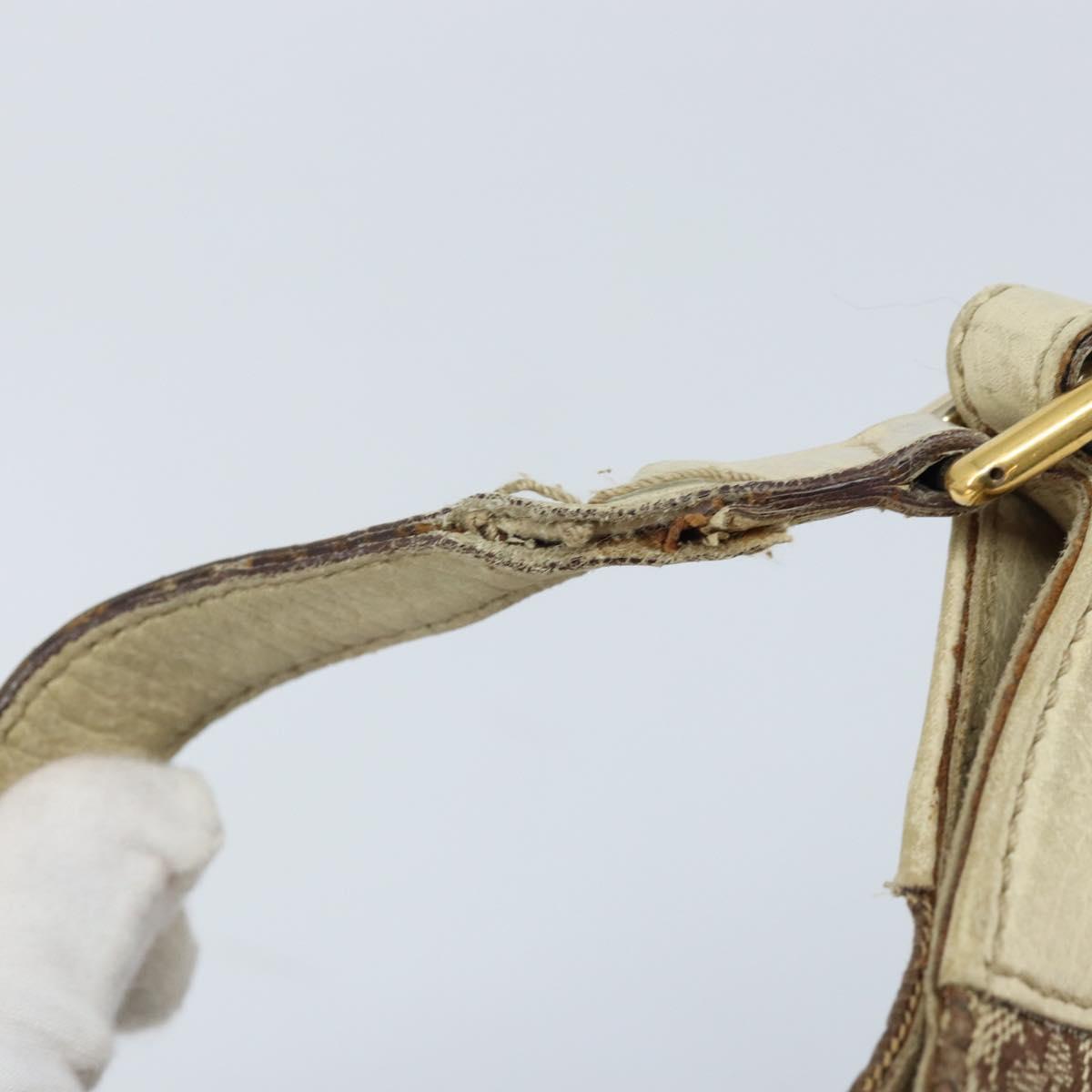 GUCCI GG Canvas Shoulder Bag Gold Beige 137388 Auth ka3169