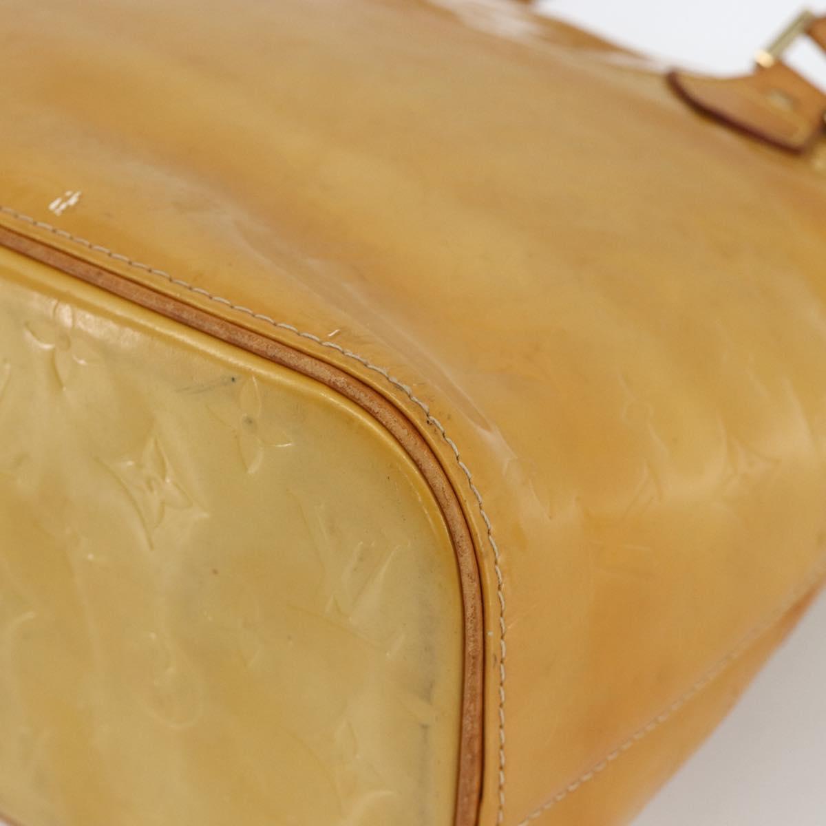 LOUIS VUITTON Monogram Vernis Houston Hand Bag Beige M91004 LV Auth ka3171
