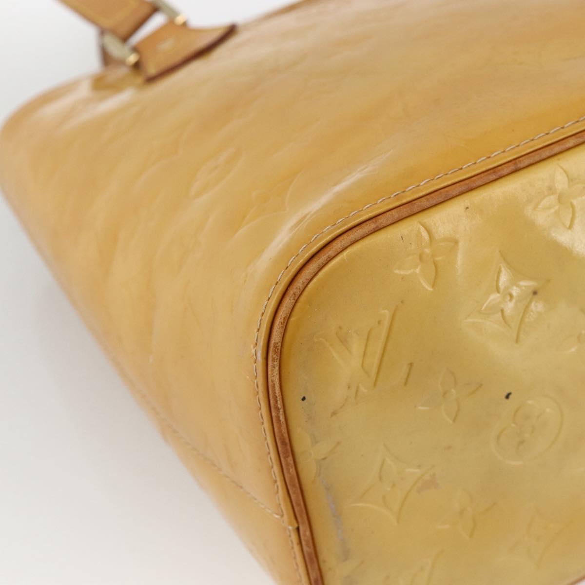 LOUIS VUITTON Monogram Vernis Houston Hand Bag Beige M91004 LV Auth ka3171