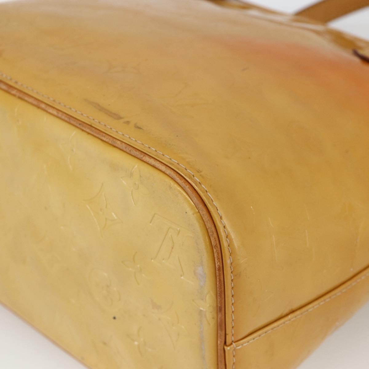 LOUIS VUITTON Monogram Vernis Houston Hand Bag Beige M91004 LV Auth ka3171