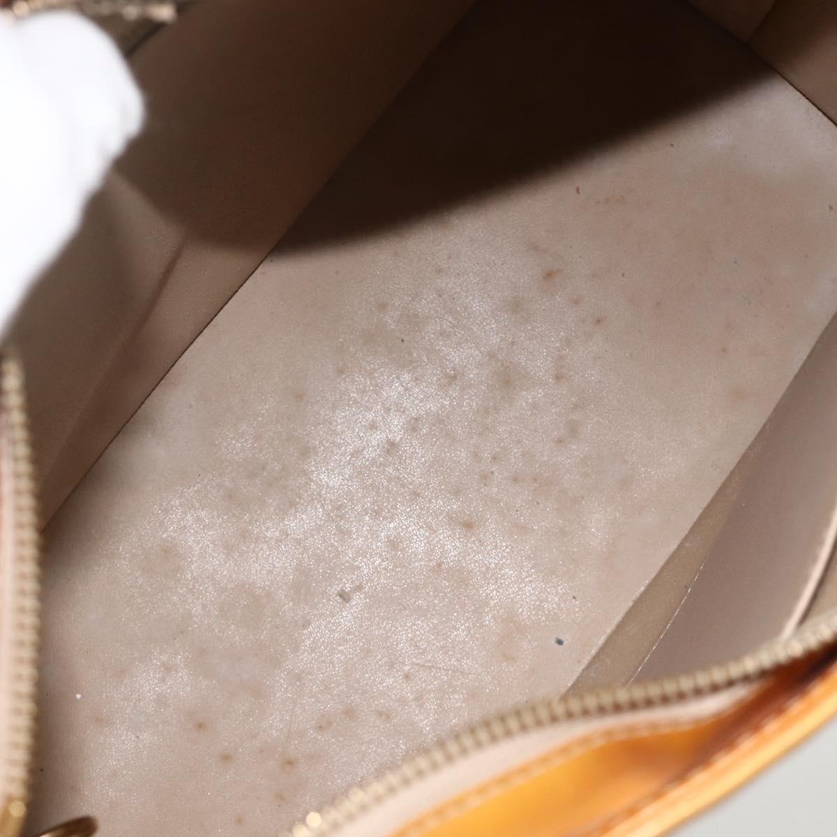 LOUIS VUITTON Monogram Vernis Houston Hand Bag Beige M91004 LV Auth ka3171