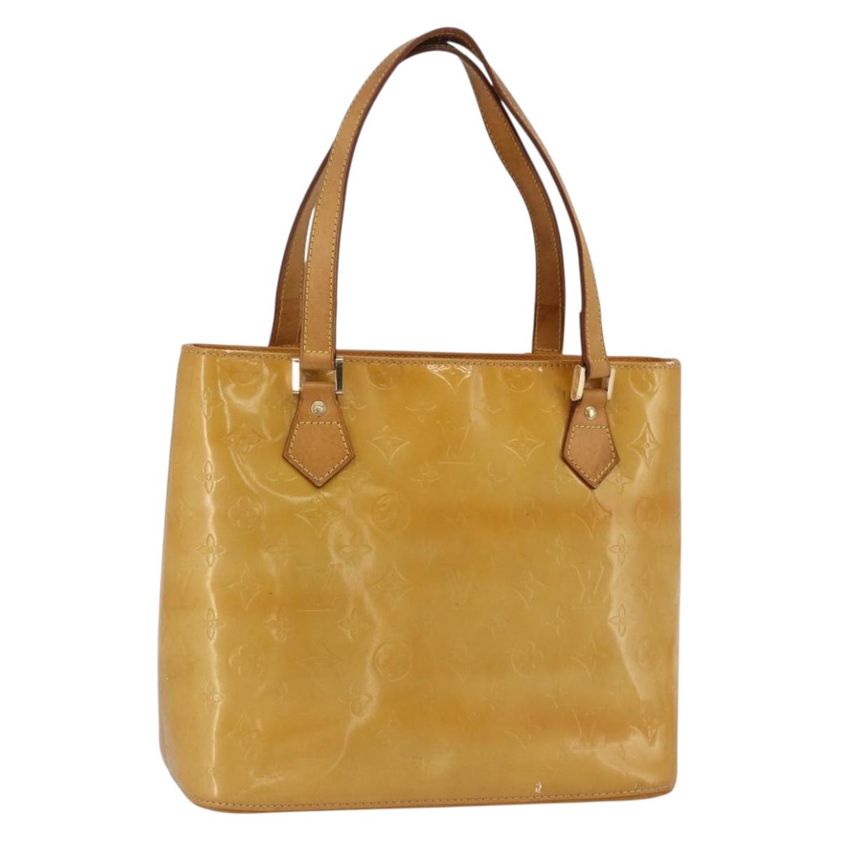 LOUIS VUITTON Monogram Vernis Houston Hand Bag Beige M91004 LV Auth ka3171