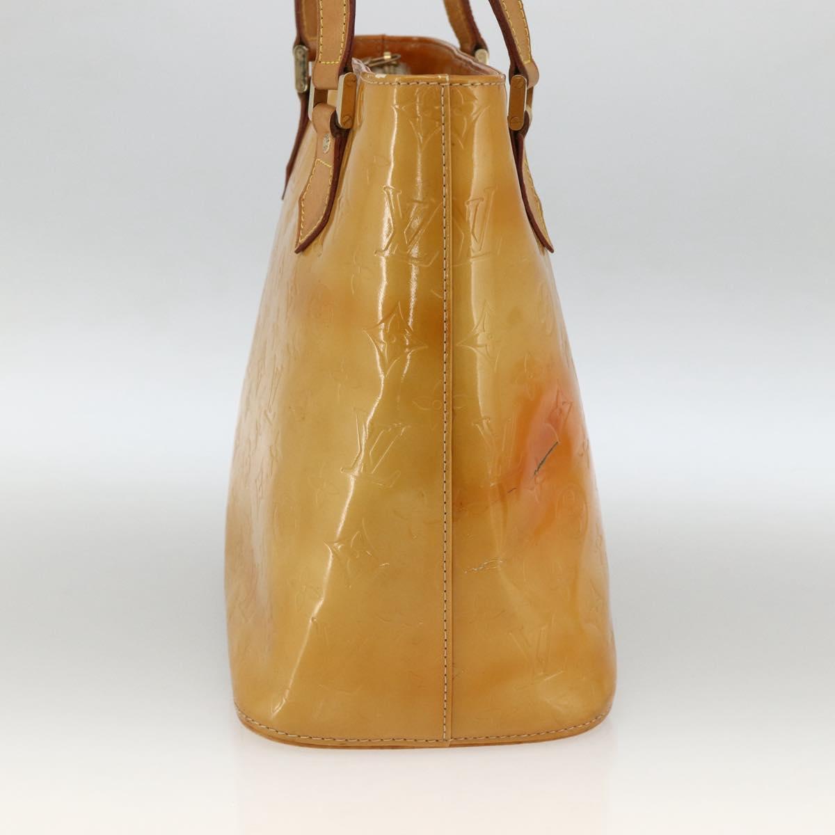 LOUIS VUITTON Monogram Vernis Houston Hand Bag Beige M91004 LV Auth ka3171