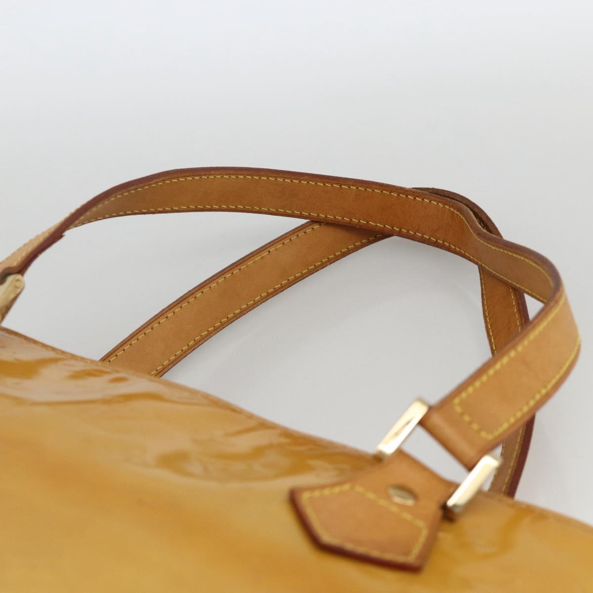 LOUIS VUITTON Monogram Vernis Houston Hand Bag Beige M91004 LV Auth ka3171