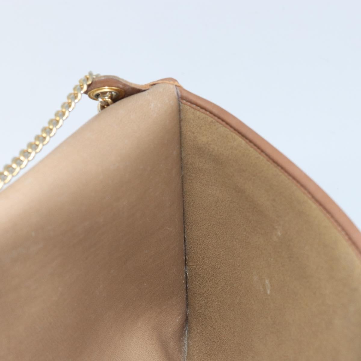 Christian Dior Honeycomb Canvas Chain Shoulder Bag PVC Beige Gold Auth ka3175