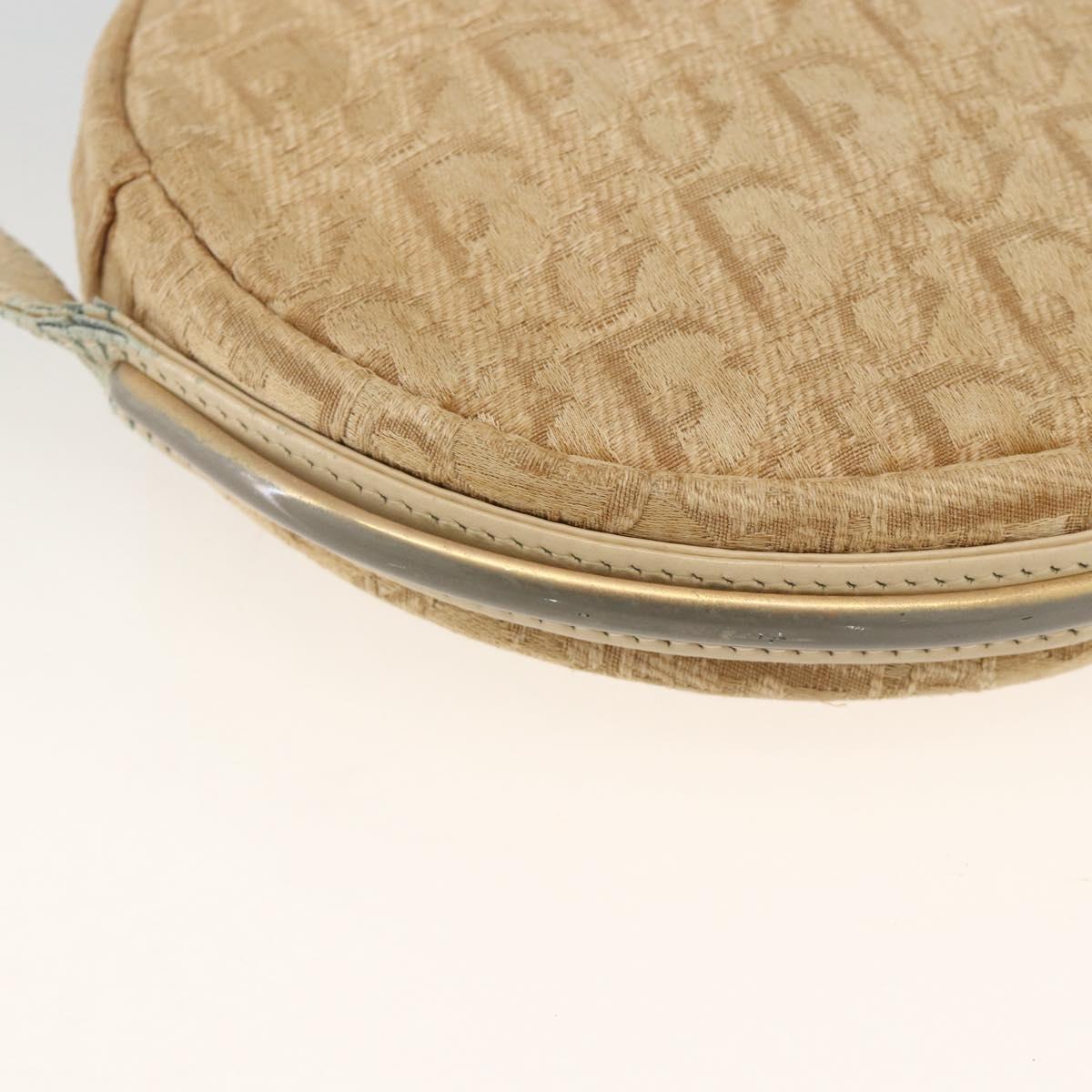 Christian Dior Trotter Canvas Shoulder Bag Beige Auth ka3176