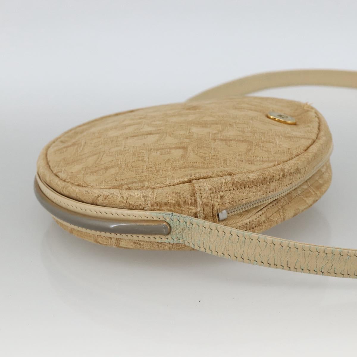 Christian Dior Trotter Canvas Shoulder Bag Beige Auth ka3176