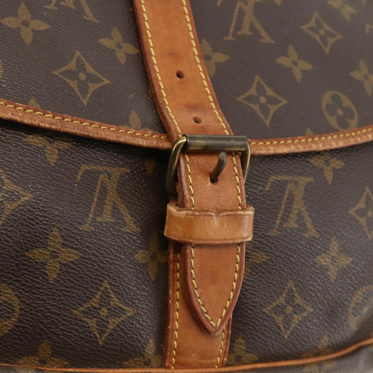 LOUIS VUITTON Monogram Saumur 35 Shoulder Bag M42254 LV Auth ka3182