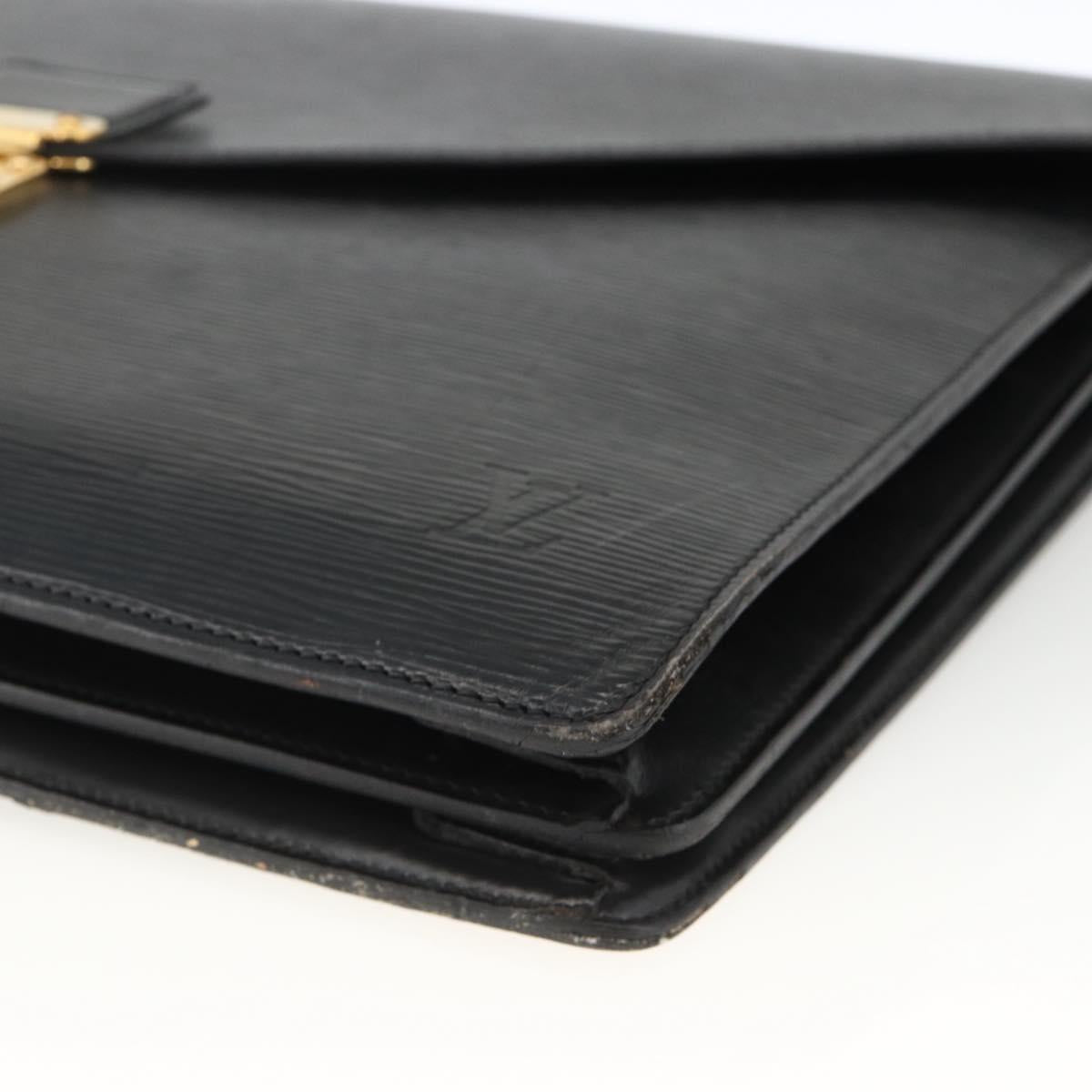 LOUIS VUITTON Epi Serviette Conseiller Business Bag Black M54422 LV Auth ka3192