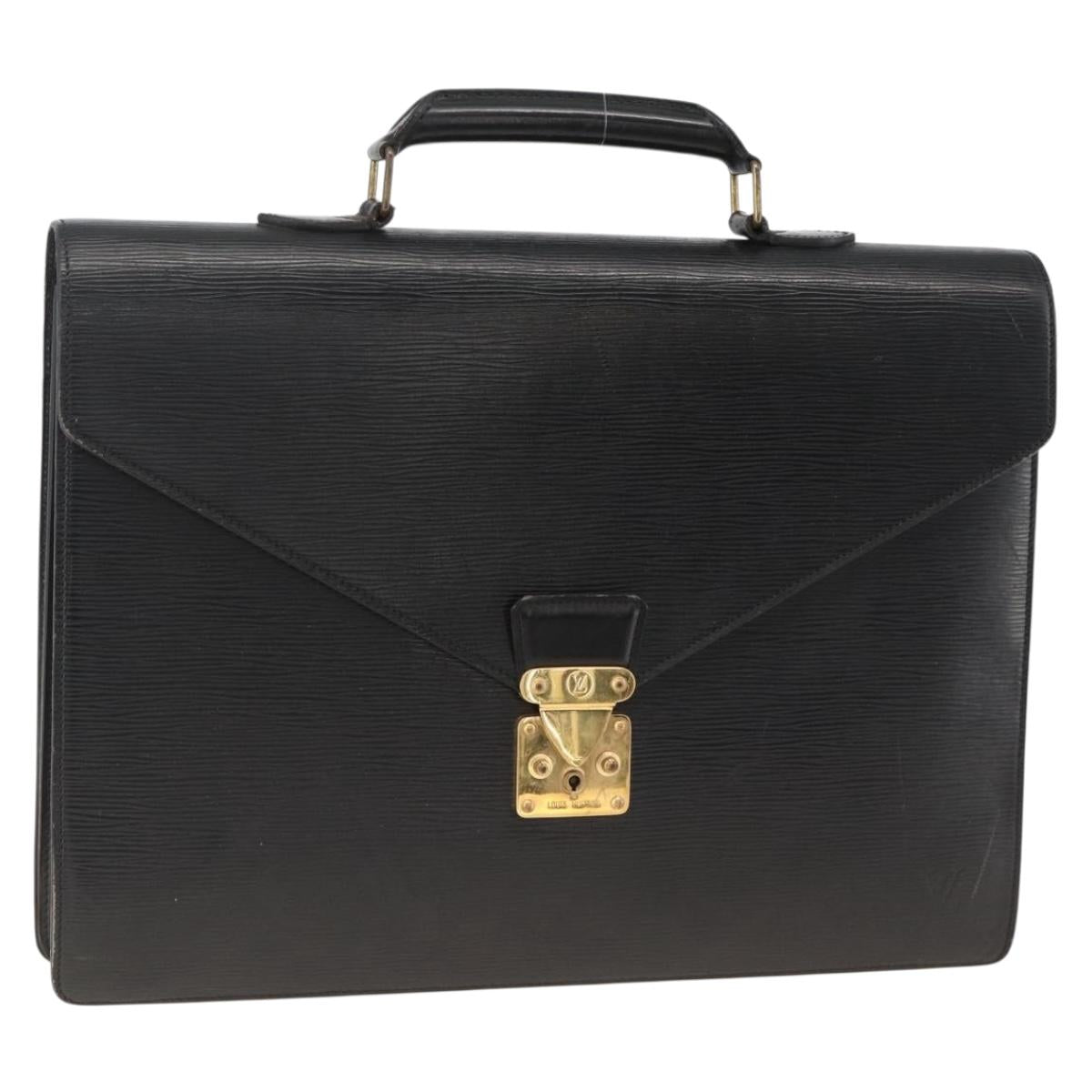 LOUIS VUITTON Epi Serviette Conseiller Business Bag Black M54422 LV Auth ka3192
