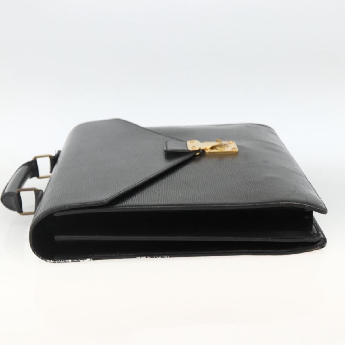 LOUIS VUITTON Epi Serviette Conseiller Business Bag Black M54422 LV Auth ka3192