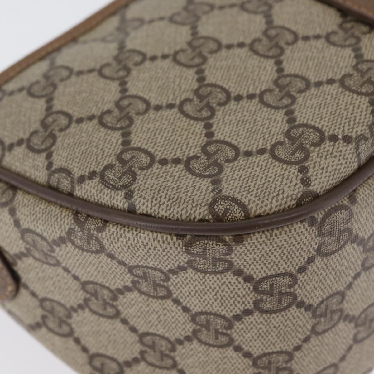 GUCCI GG Supreme Web Sherry Line Shoulder Bag PVC Beige Gold 169937 Auth ka3198