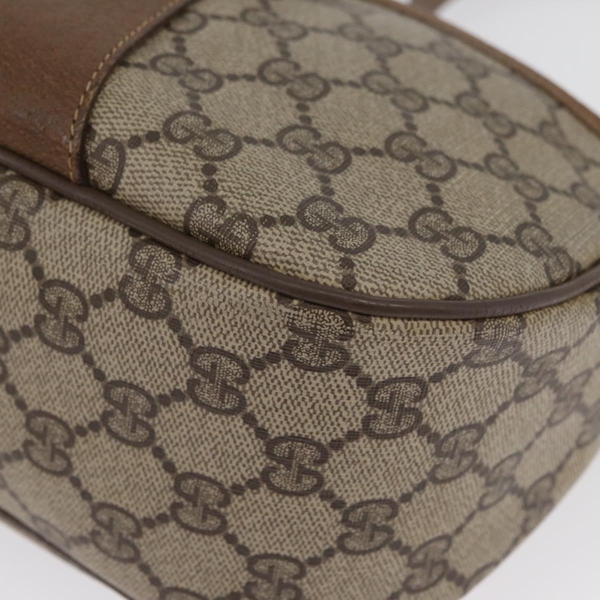 GUCCI GG Supreme Web Sherry Line Shoulder Bag PVC Beige Gold 169937 Auth ka3198