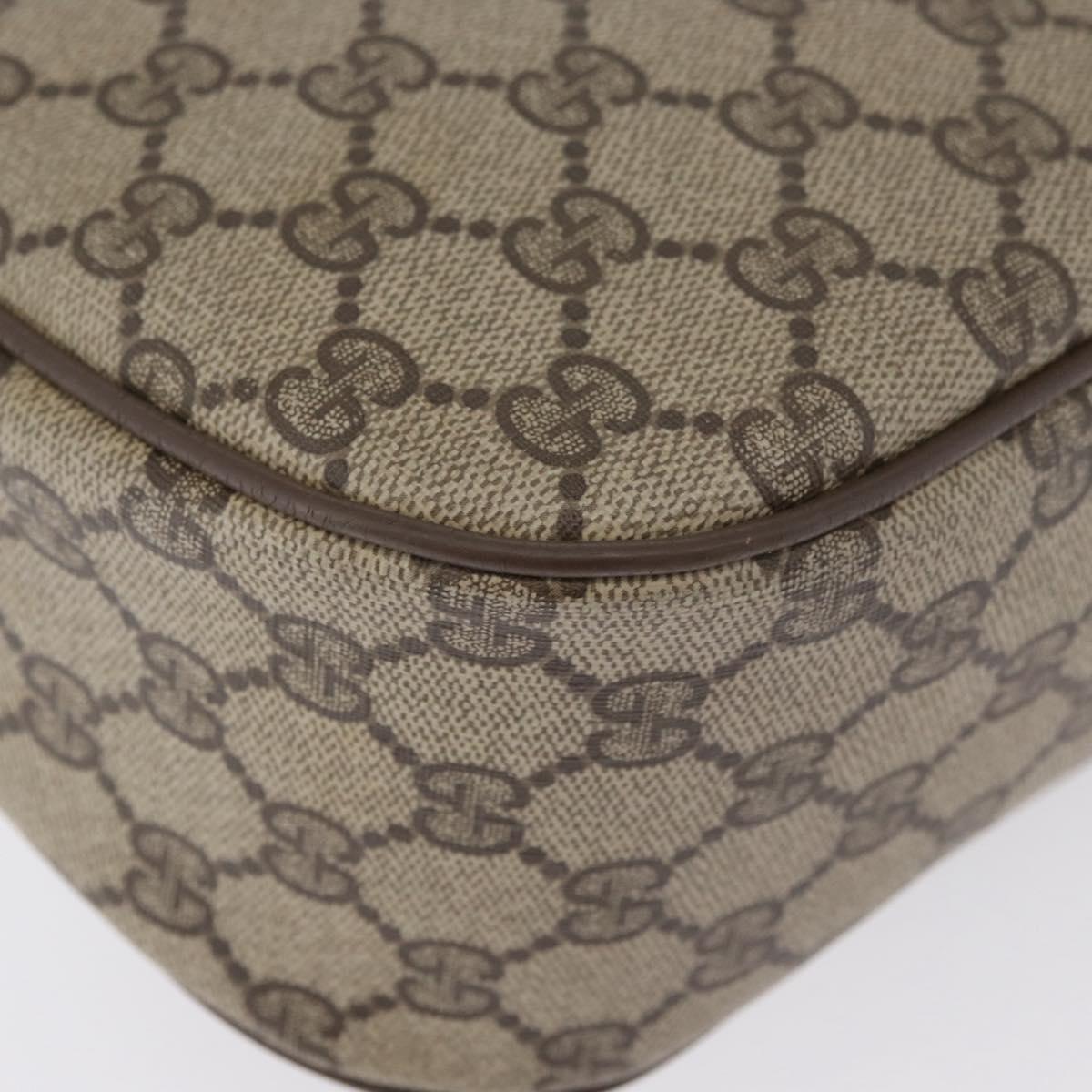 GUCCI GG Supreme Web Sherry Line Shoulder Bag PVC Beige Gold 169937 Auth ka3198