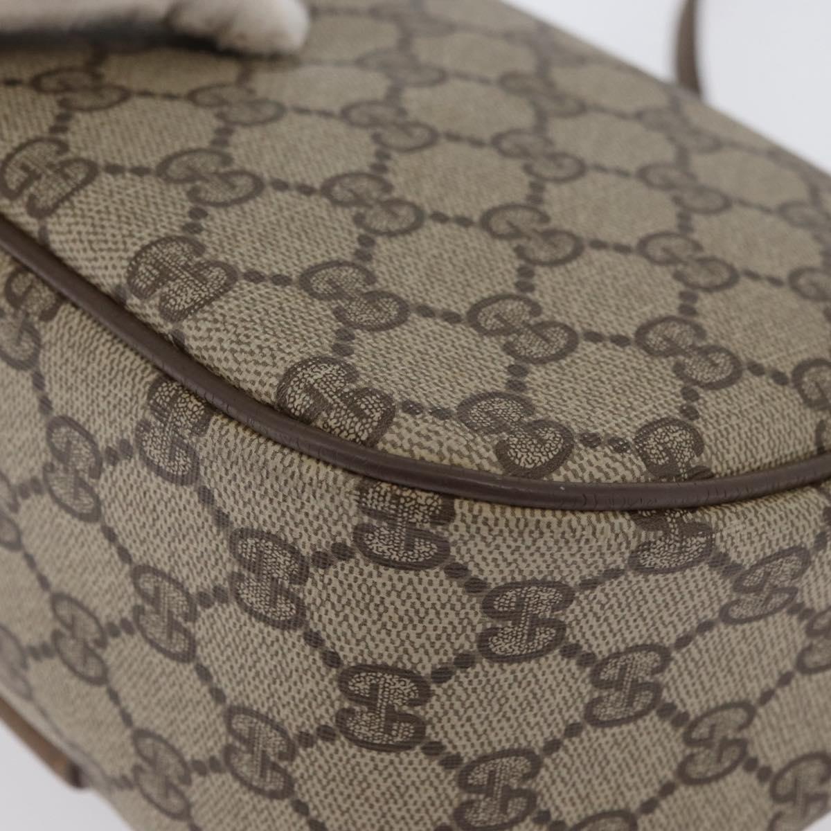 GUCCI GG Supreme Web Sherry Line Shoulder Bag PVC Beige Gold 169937 Auth ka3198