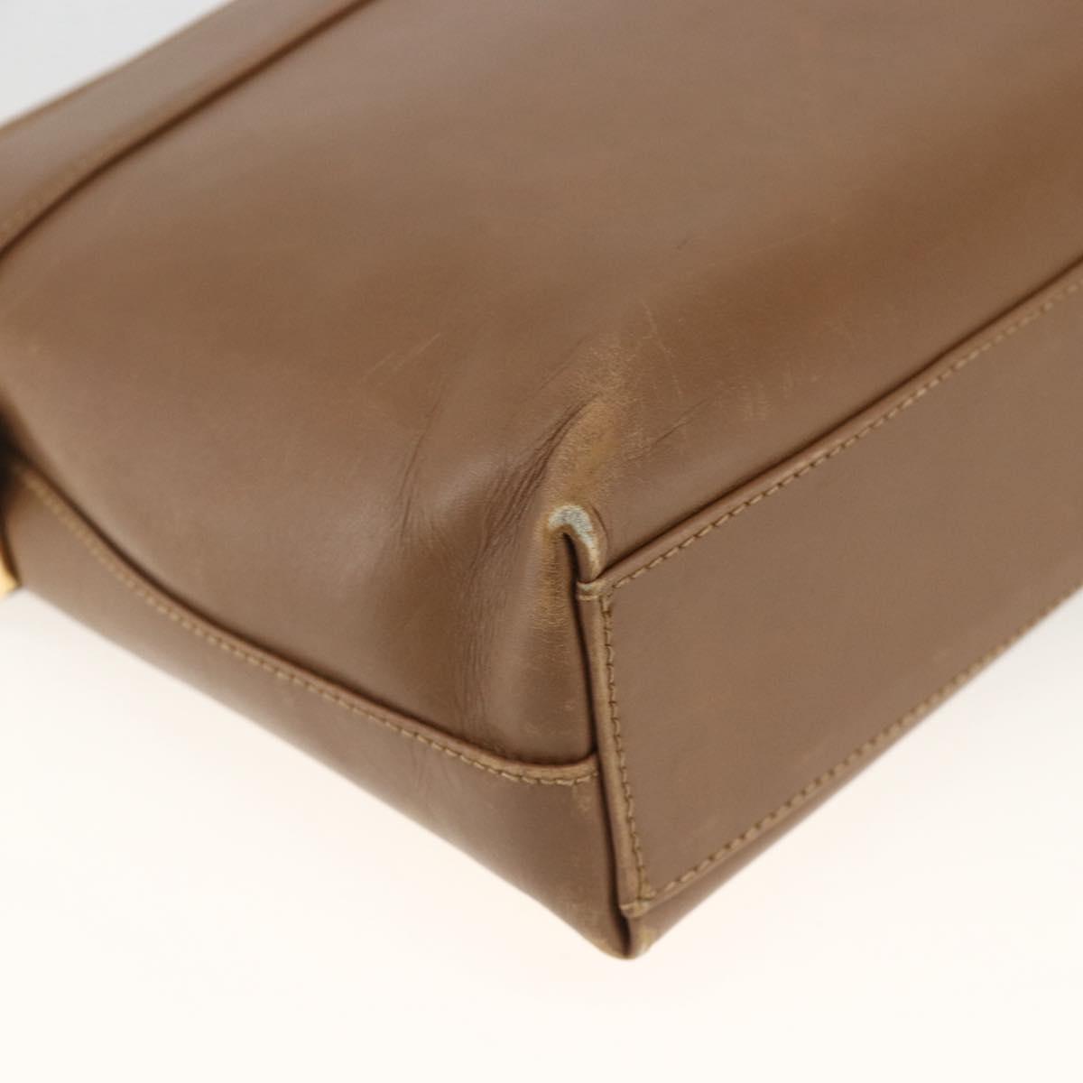 Salvatore Ferragamo Shoulder Bag Leather Brown Gold Auth ka3200