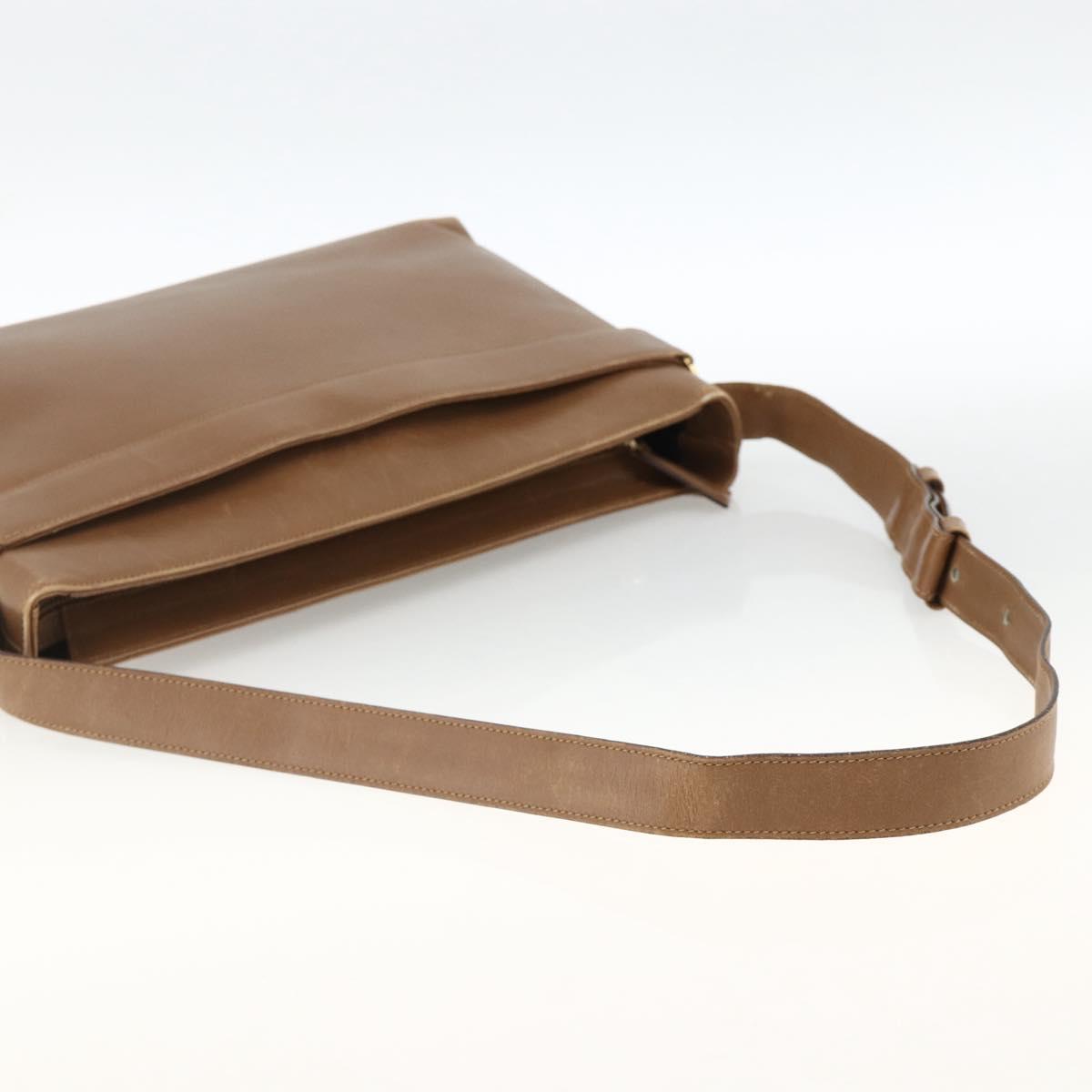Salvatore Ferragamo Shoulder Bag Leather Brown Gold Auth ka3200