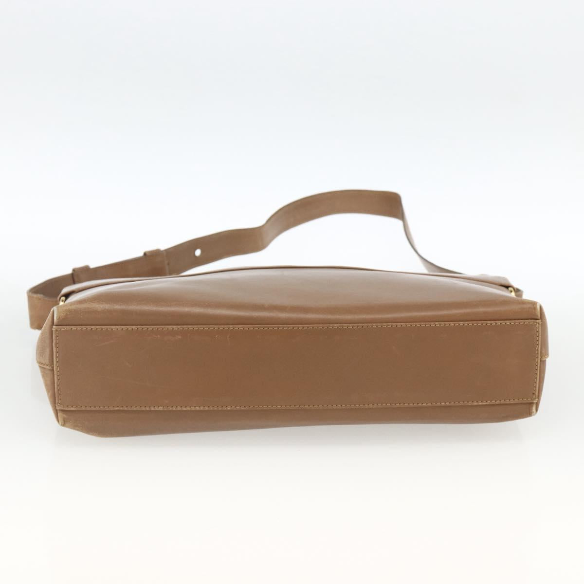 Salvatore Ferragamo Shoulder Bag Leather Brown Gold Auth ka3200