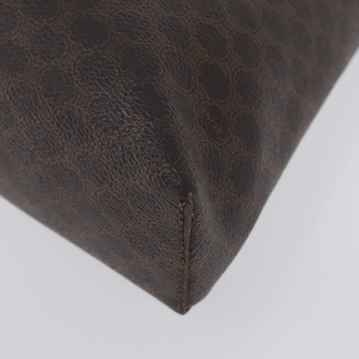 CELINE Macadam Canvas Hand Bag PVC Leather Brown Gold Auth ka3211