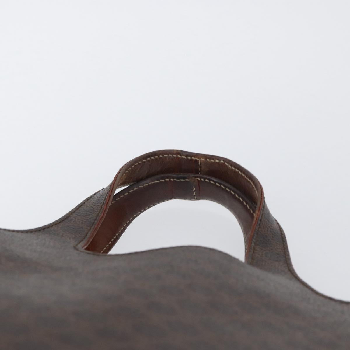 CELINE Macadam Canvas Hand Bag PVC Leather Brown Gold Auth ka3211