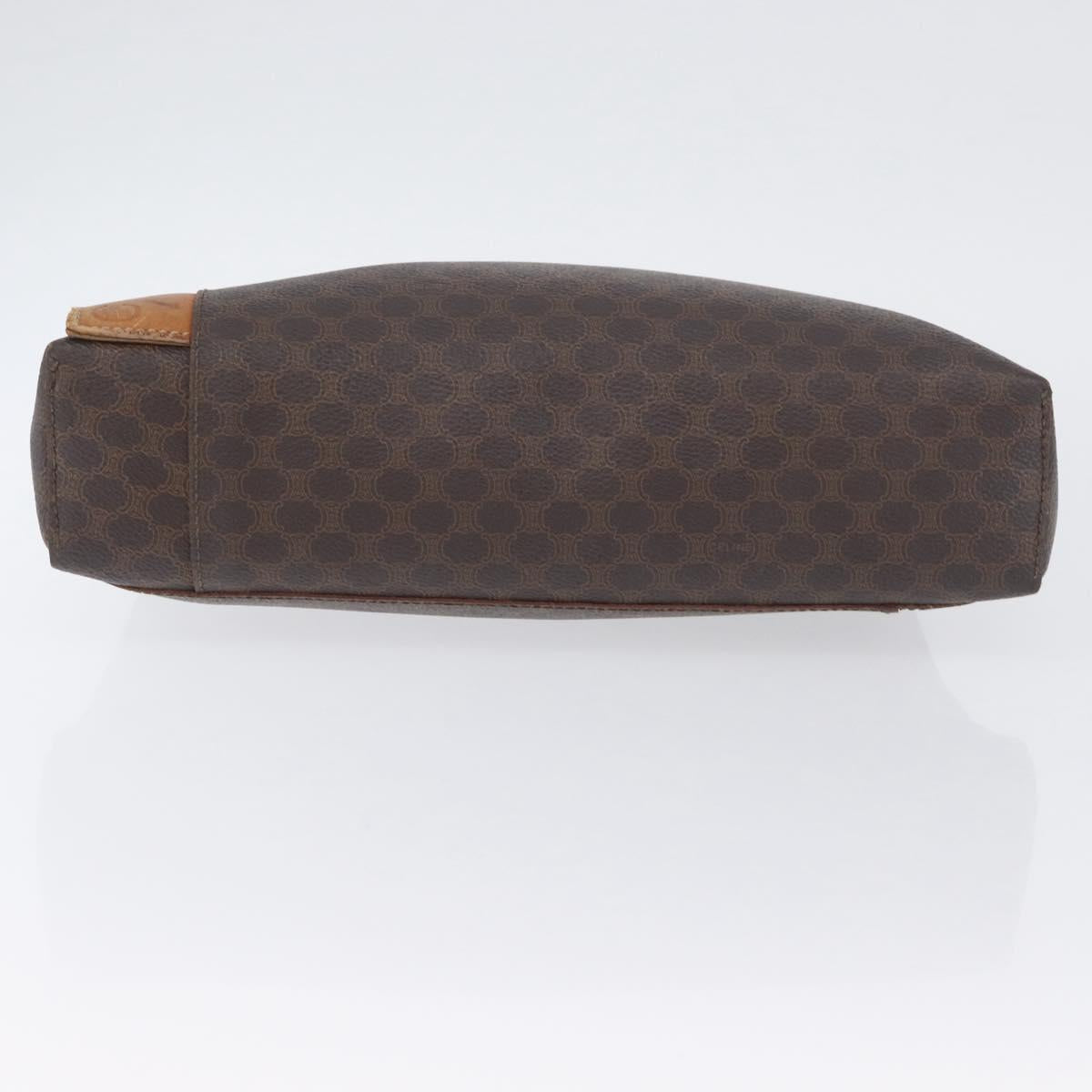 CELINE Macadam Canvas Hand Bag PVC Leather Brown Gold Auth ka3211