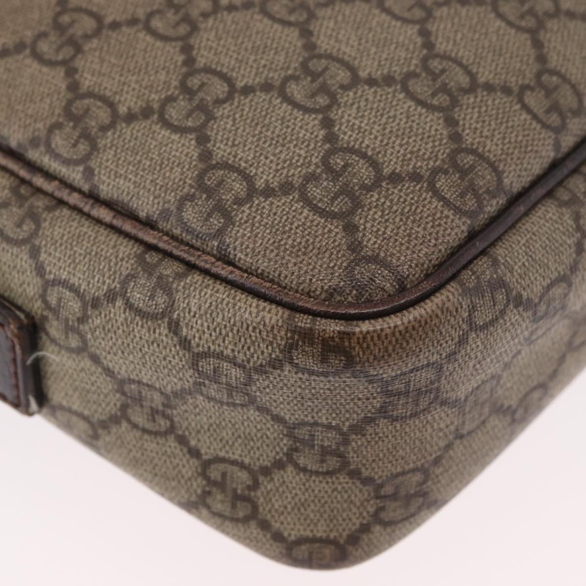 GUCCI GG Supreme Shoulder Bag PVC Beige Silver 114291 Auth ka3217