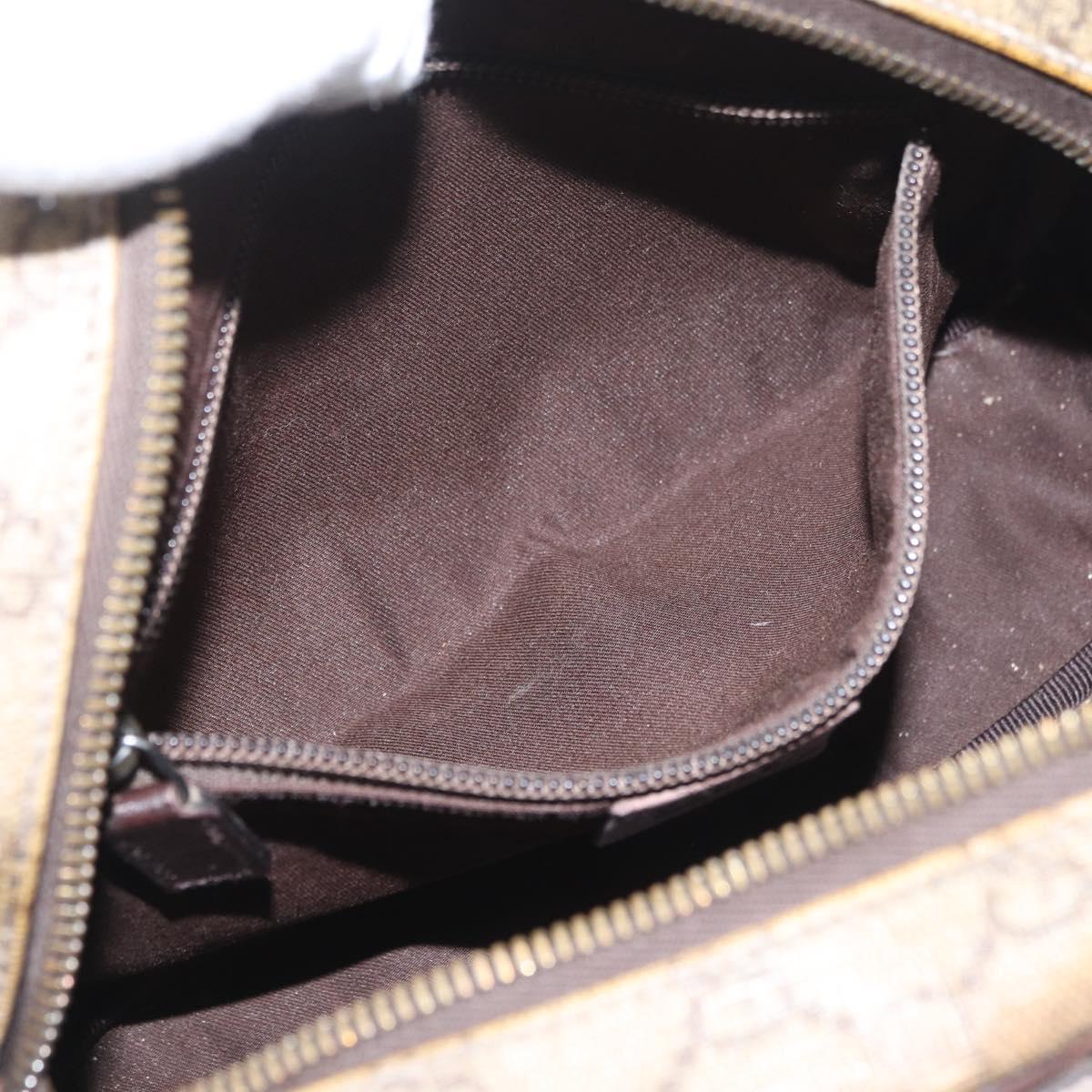 GUCCI GG Supreme Shoulder Bag PVC Beige Silver 114291 Auth ka3217