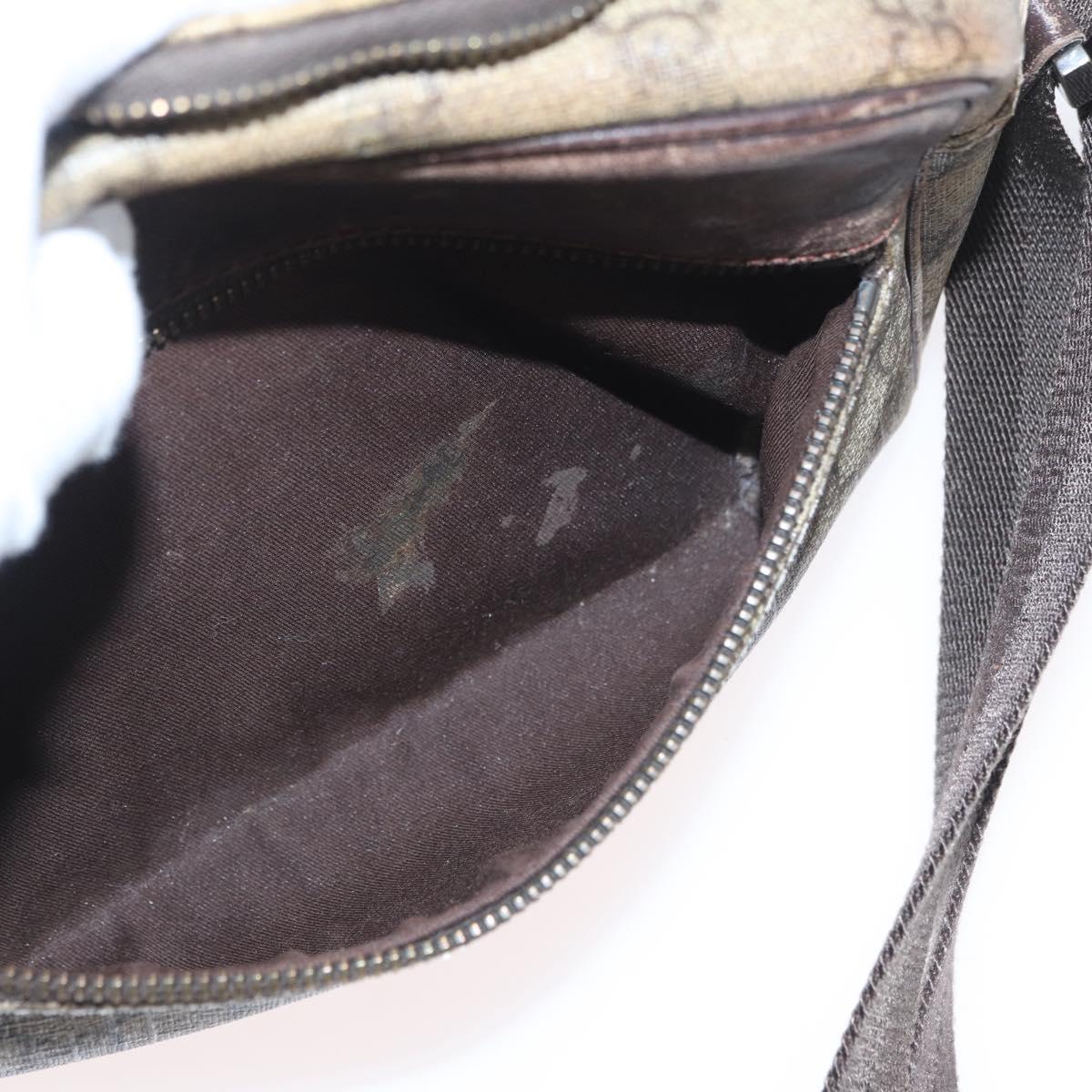 GUCCI GG Supreme Shoulder Bag PVC Beige Silver 114291 Auth ka3217
