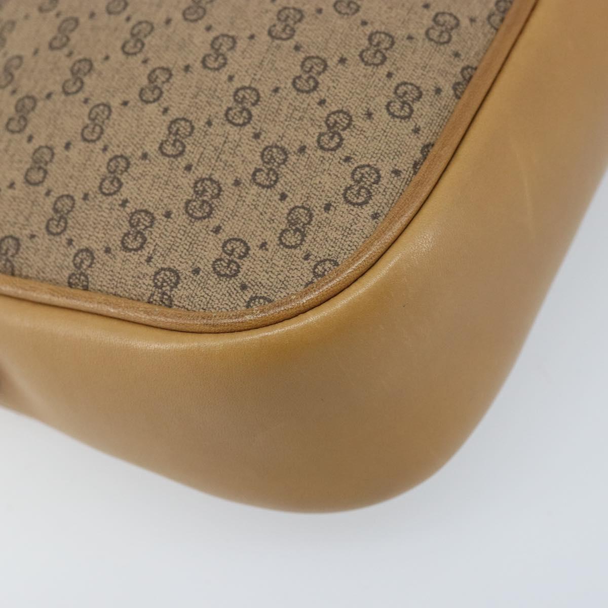 GUCCI Micro GG Supreme Web Sherry Line Shoulder Bag PVC Beige Gold Auth ka3222