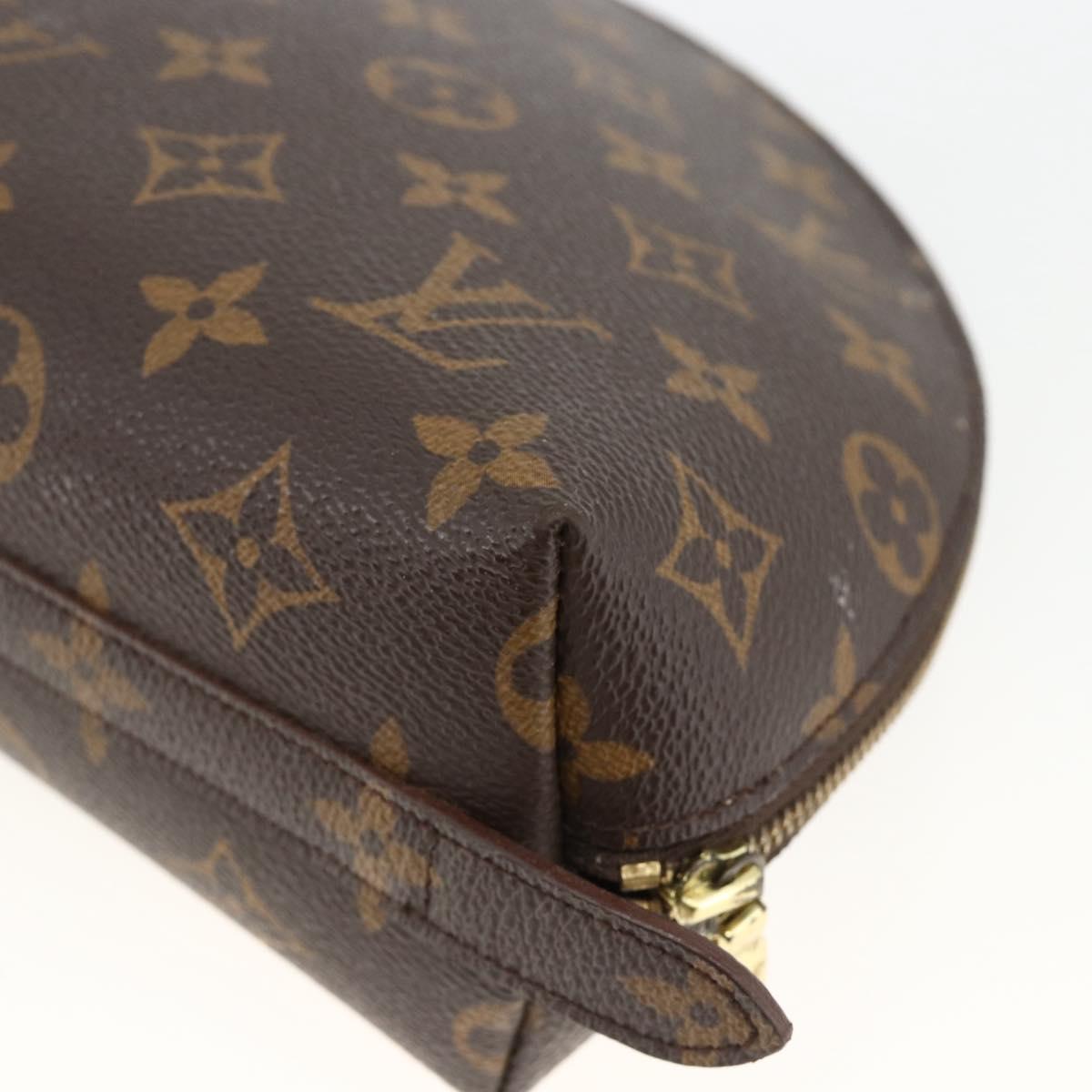 LOUIS VUITTON Monogram Trousse Demi Ronde Cosmetic Pouch M47520 LV Auth ka3231