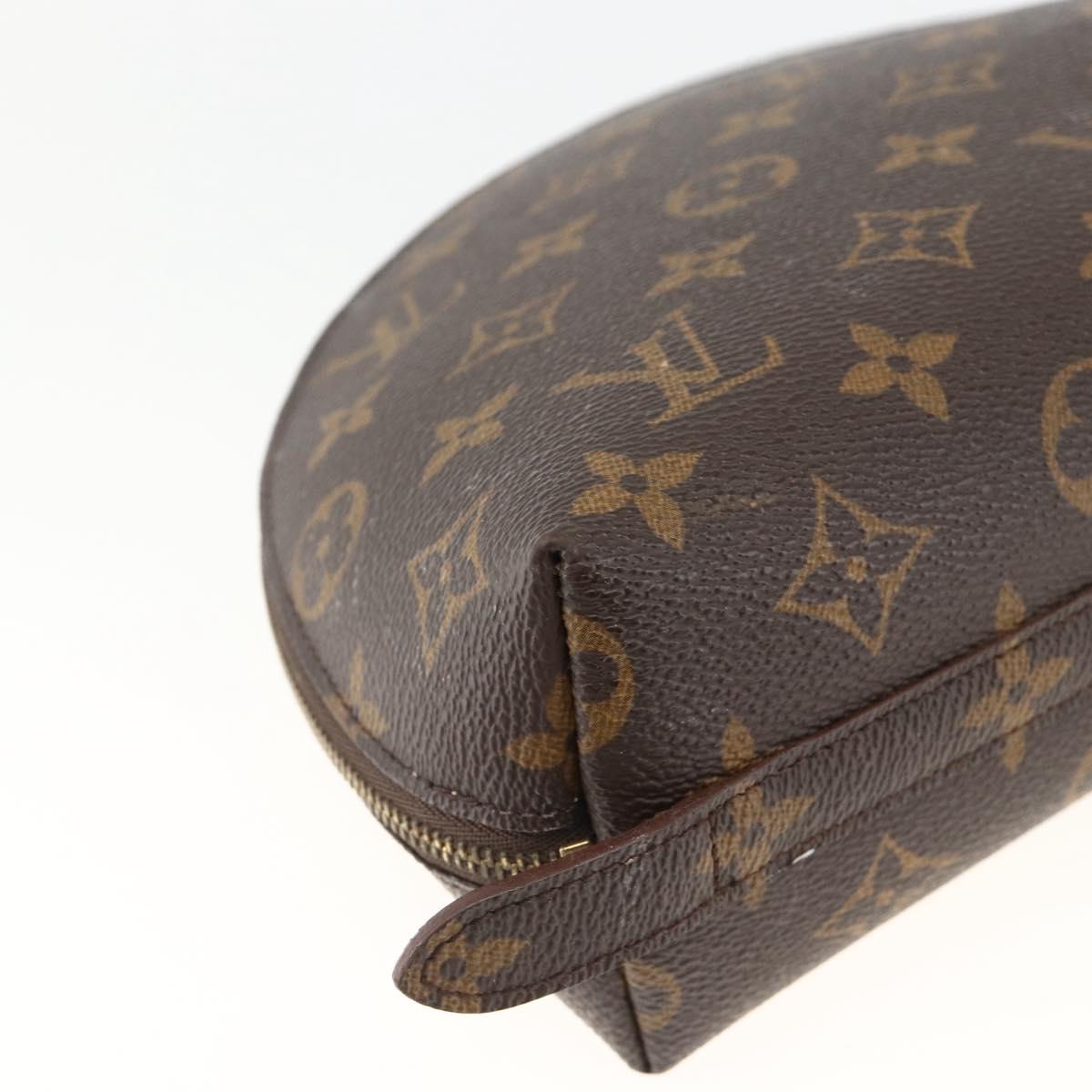 LOUIS VUITTON Monogram Trousse Demi Ronde Cosmetic Pouch M47520 LV Auth ka3231