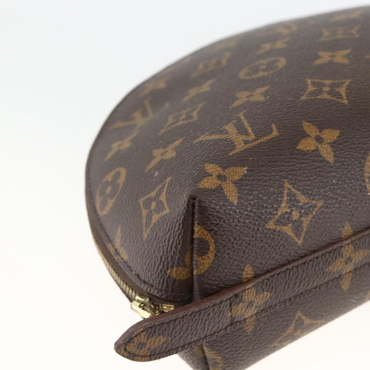 LOUIS VUITTON Monogram Trousse Demi Ronde Cosmetic Pouch M47520 LV Auth ka3231
