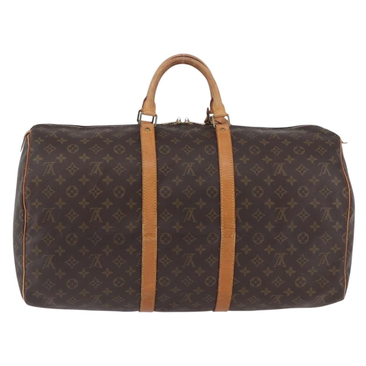 LOUIS VUITTON Monogram Keepall 55 Boston Bag M41424 LV Auth ka3233