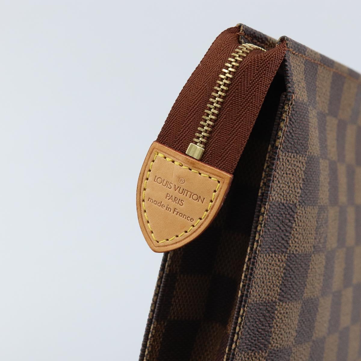 LOUIS VUITTON Damier Ebene Poche Toilette 26 Pouch N47543 LV Auth ka3237