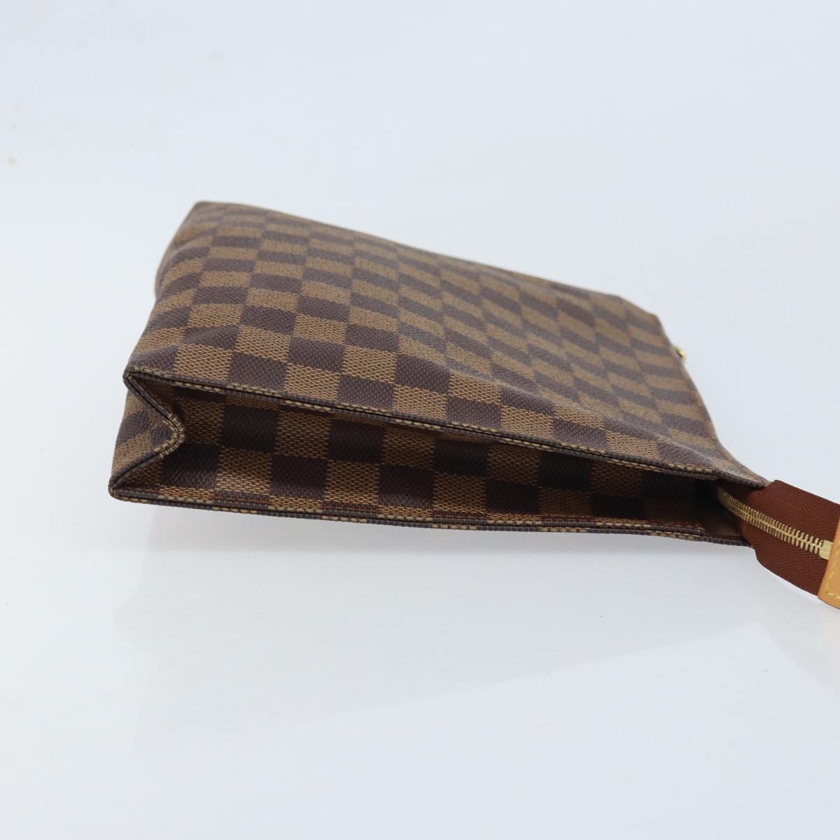LOUIS VUITTON Damier Ebene Poche Toilette 26 Pouch N47543 LV Auth ka3237