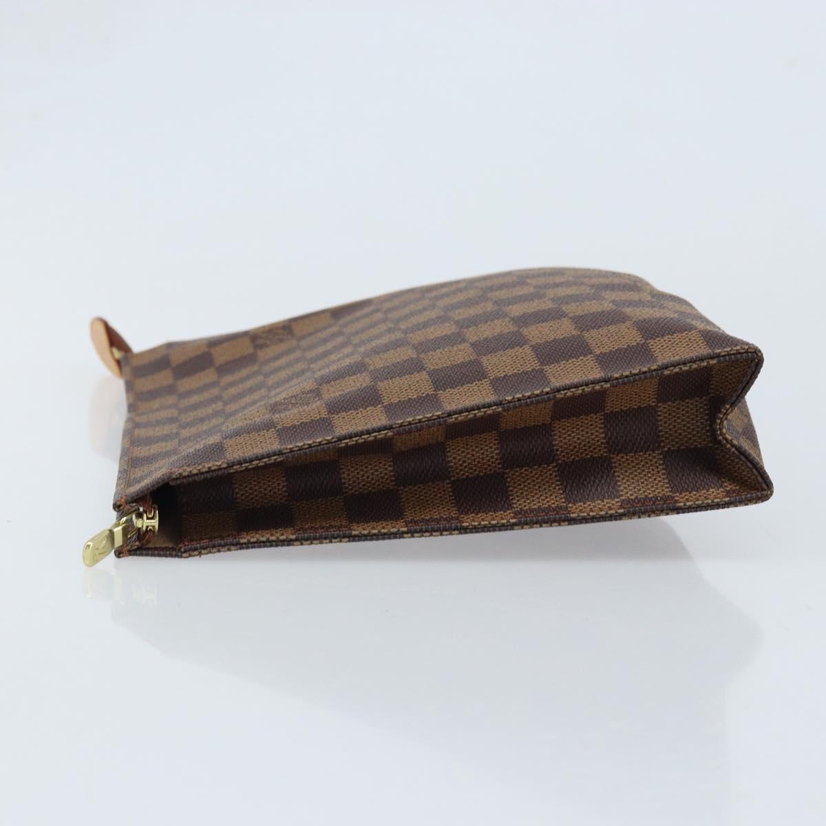 LOUIS VUITTON Damier Ebene Poche Toilette 26 Pouch N47543 LV Auth ka3237