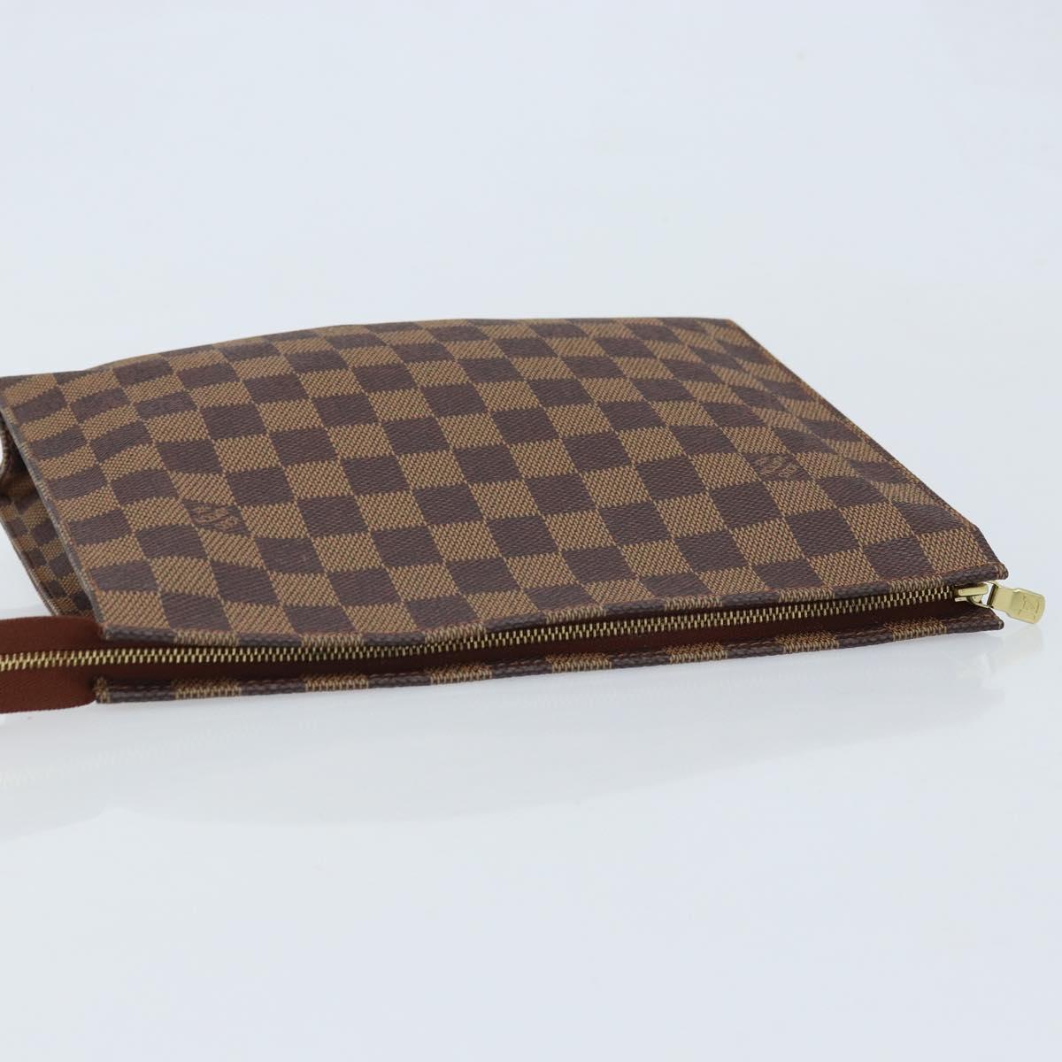 LOUIS VUITTON Damier Ebene Poche Toilette 26 Pouch N47543 LV Auth ka3237
