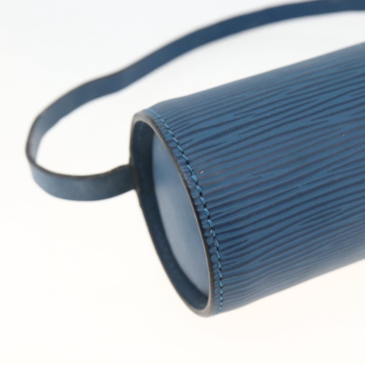 LOUIS VUITTON Epi Soufflot Pouch Blue LV Auth ka3238