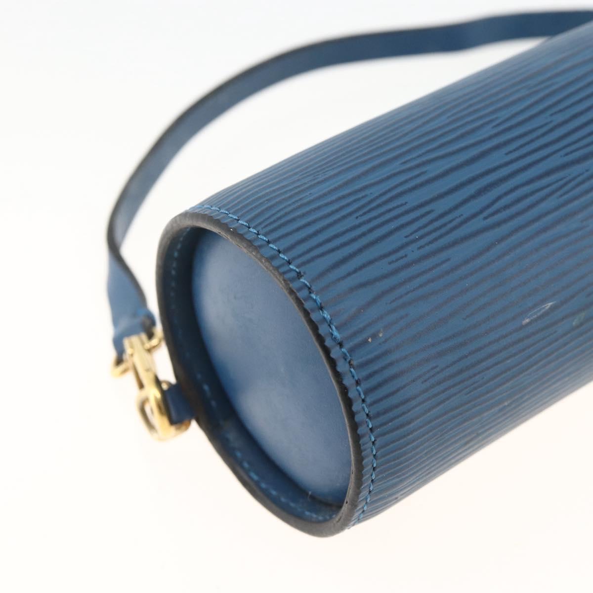 LOUIS VUITTON Epi Soufflot Pouch Blue LV Auth ka3238
