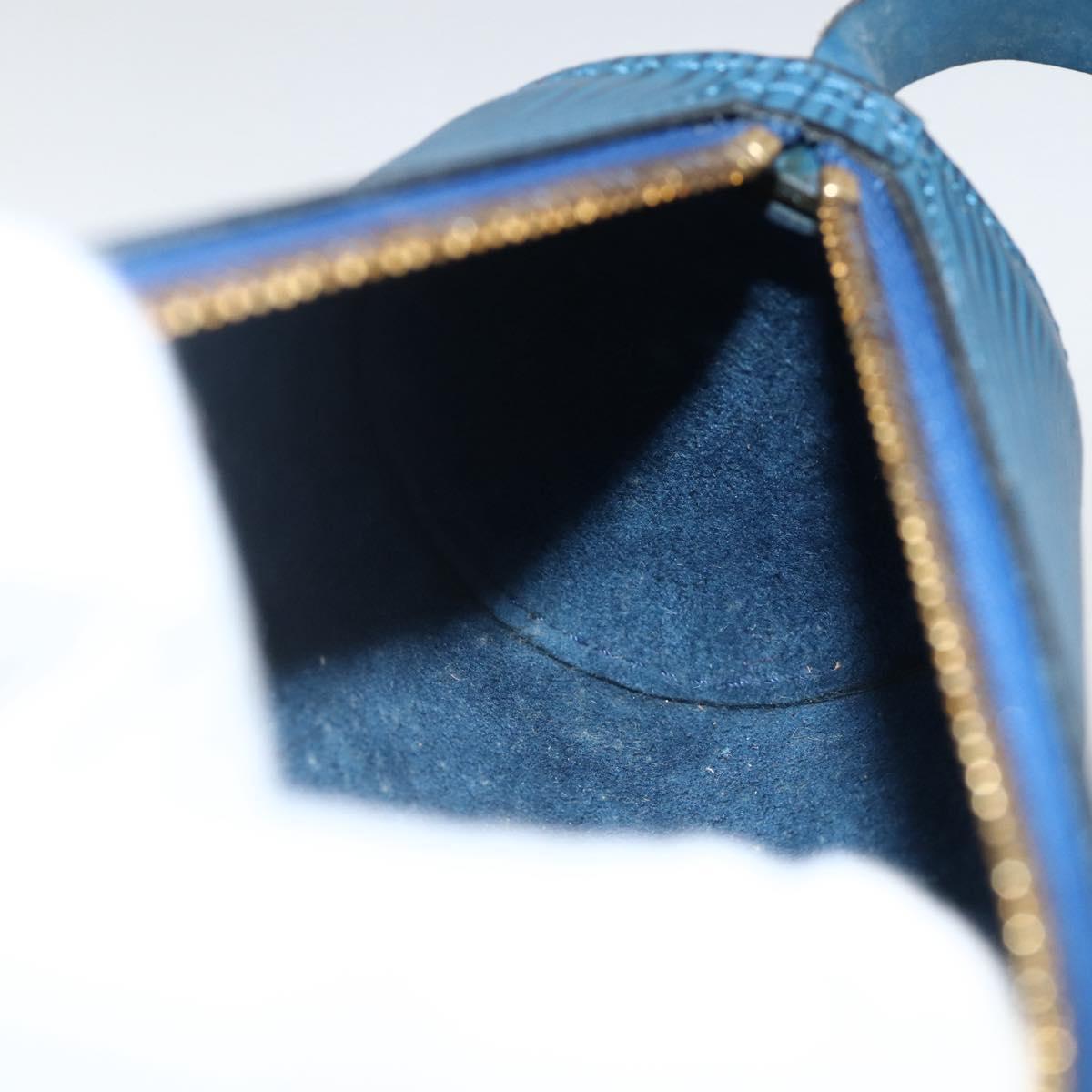LOUIS VUITTON Epi Soufflot Pouch Blue LV Auth ka3238