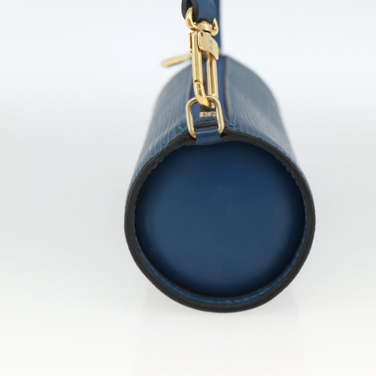 LOUIS VUITTON Epi Soufflot Pouch Blue LV Auth ka3238