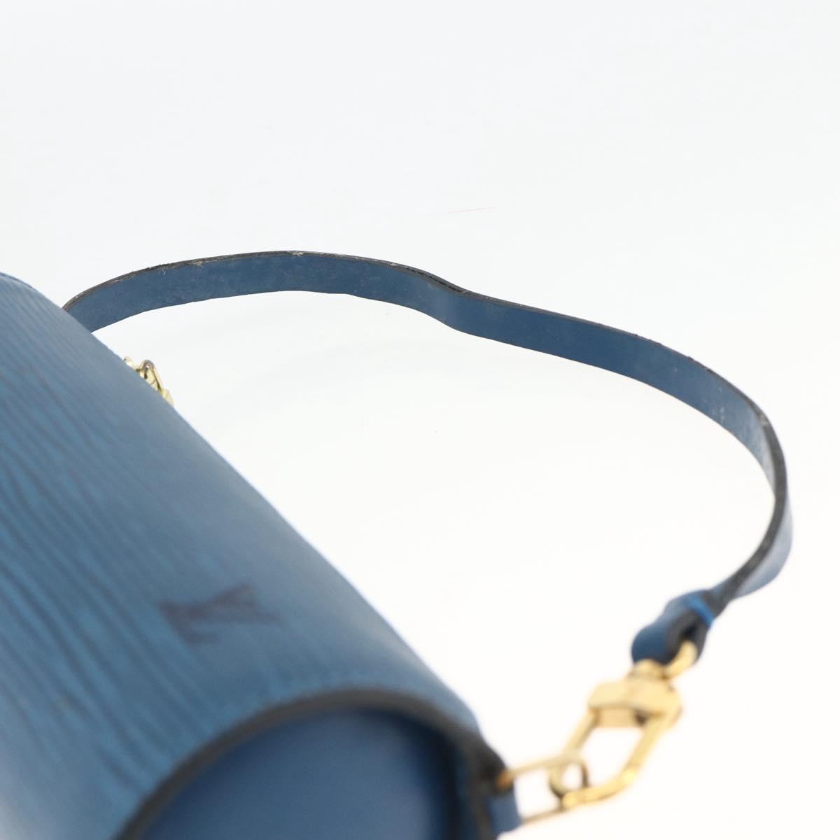 LOUIS VUITTON Epi Soufflot Pouch Blue LV Auth ka3238