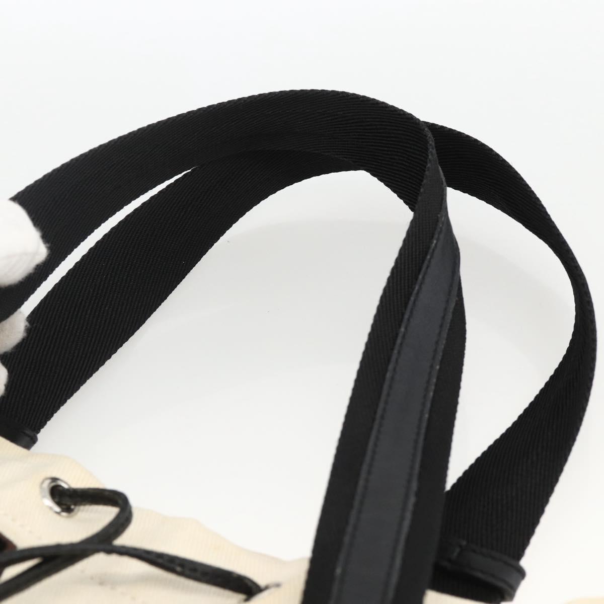 SAINT LAURENT Kahala Tote Bag Canvas White Silver 123435 Auth ka3245